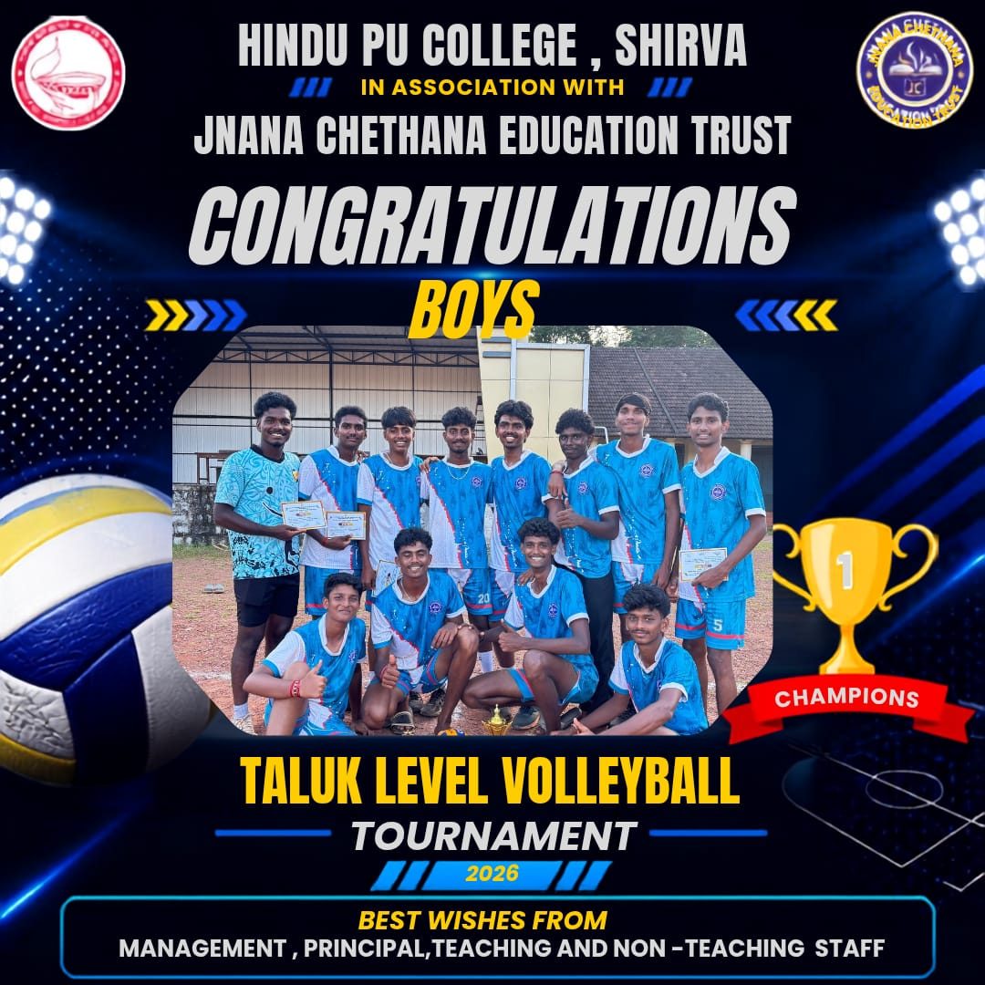 Champions, Taluk Level Volleyball 2026 - Hindu PU College, Shirva
