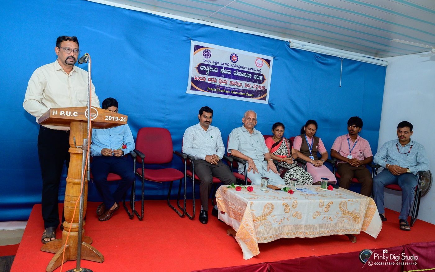 On Stage at Hindu PU College, Shirva