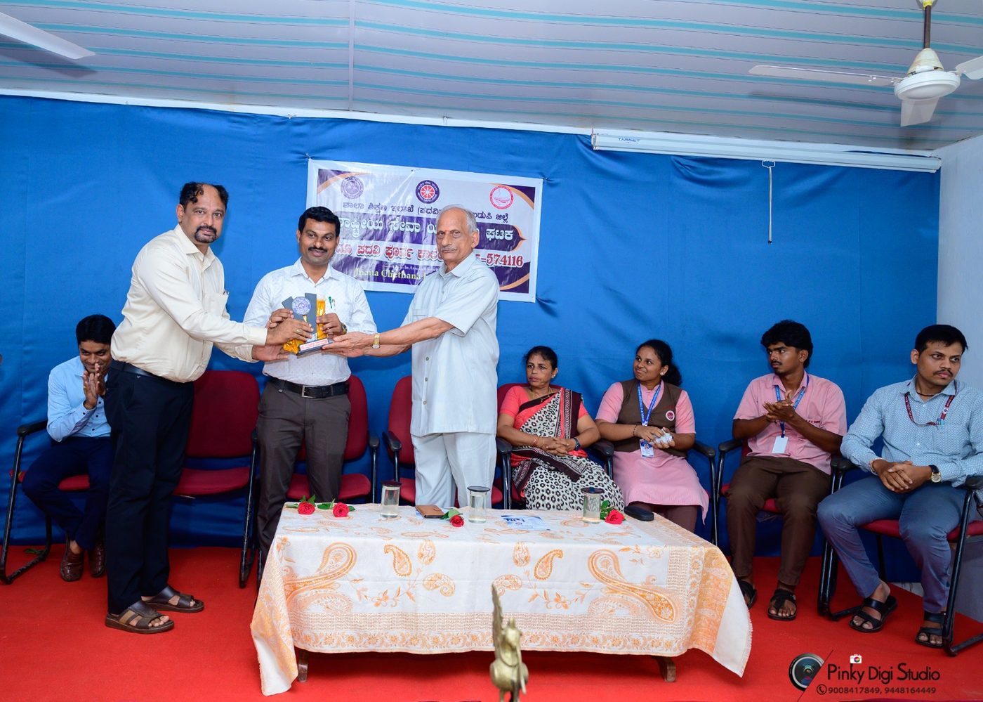 Welcoming the Guests at Hindu PU College, Shirva
