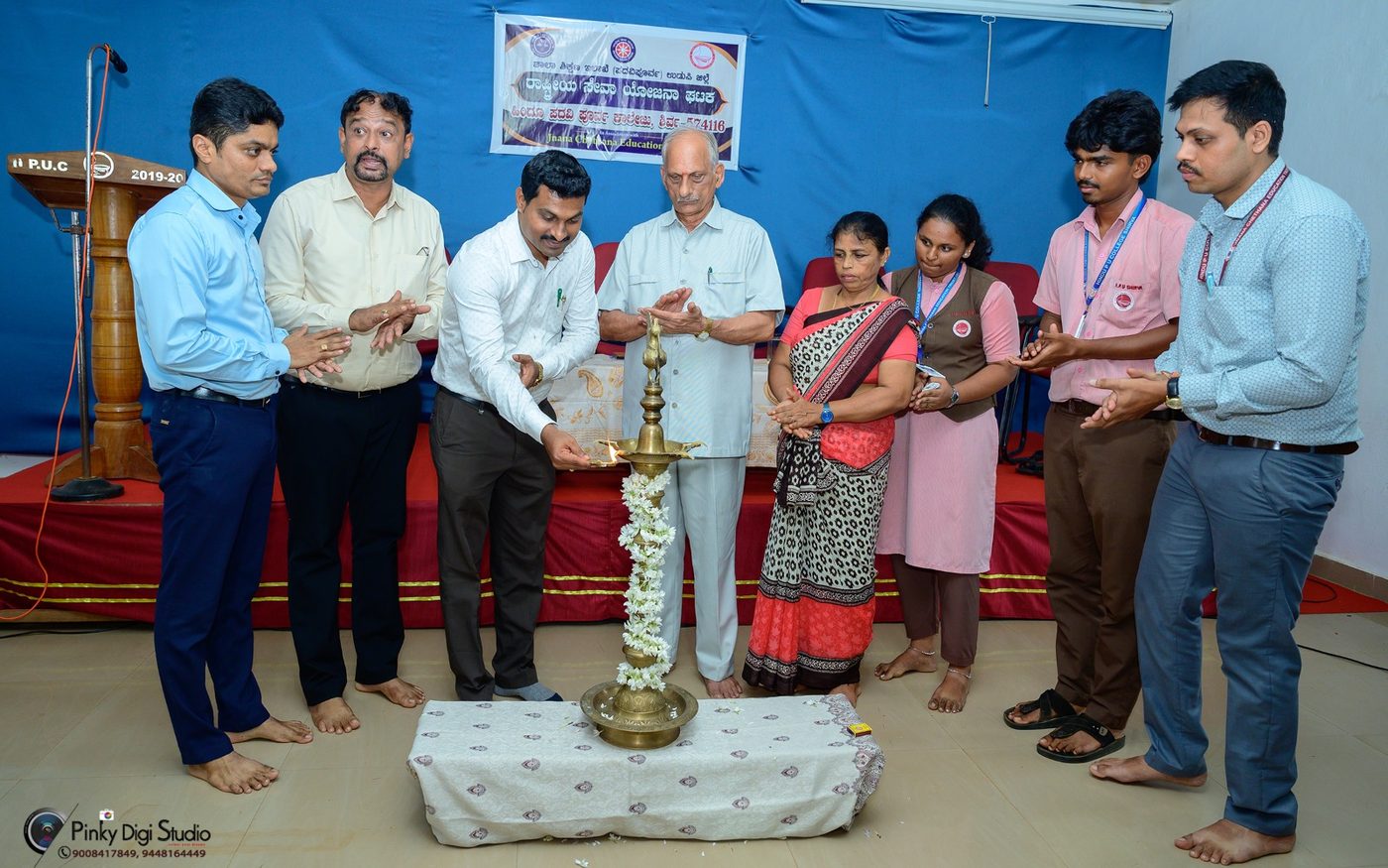 Lighting the Lamp at Hindu PU College, Shirva