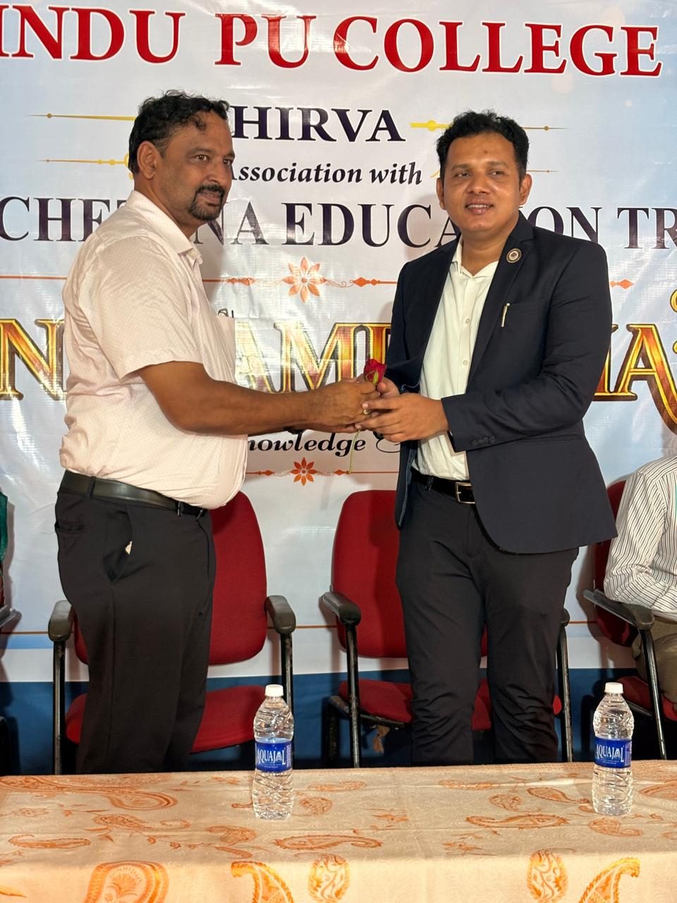 Welcoming the Guests at Hindu PU College, Shirva